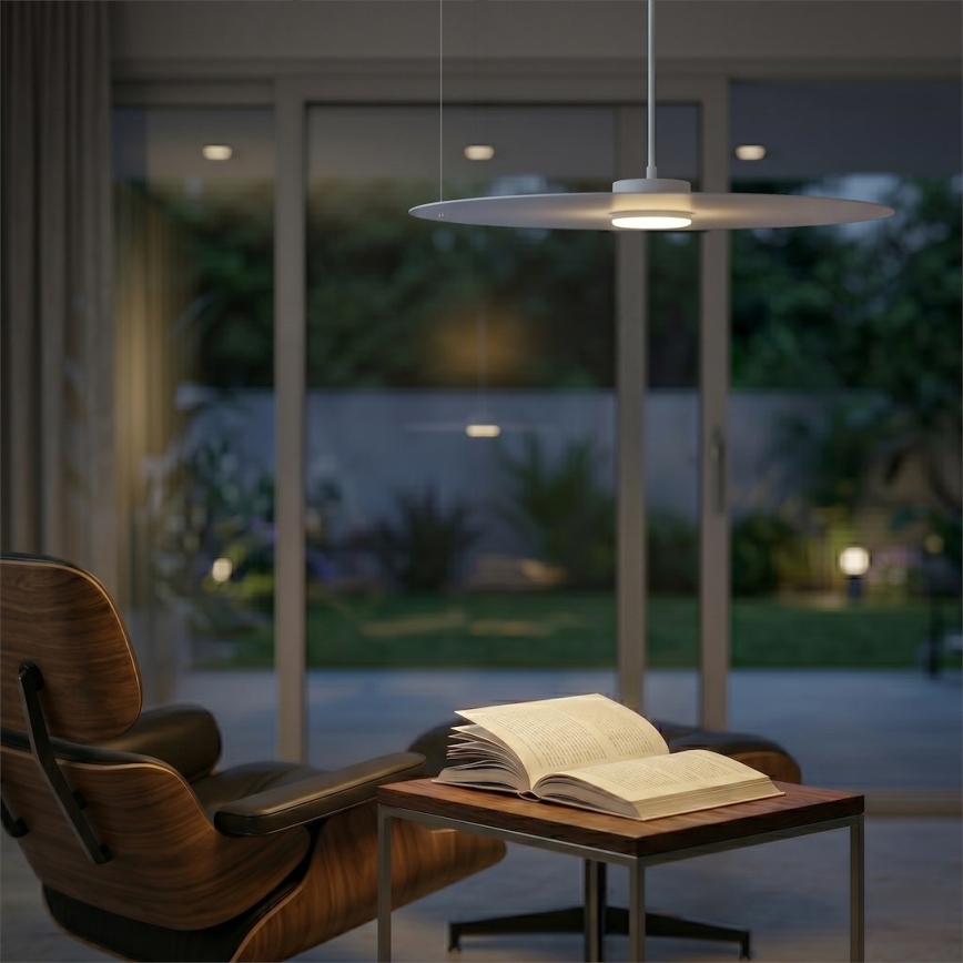 Lampadario sospeso con cavo PIATTO 1xGX53/15W/230V Ø 55 cm bianco