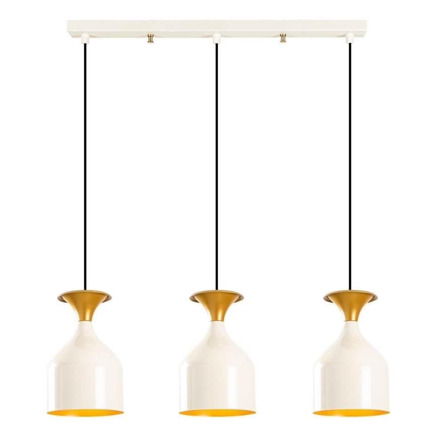 Lampadario sospeso con cavo SIVANI 3xE27/40W/230V bianco/rame