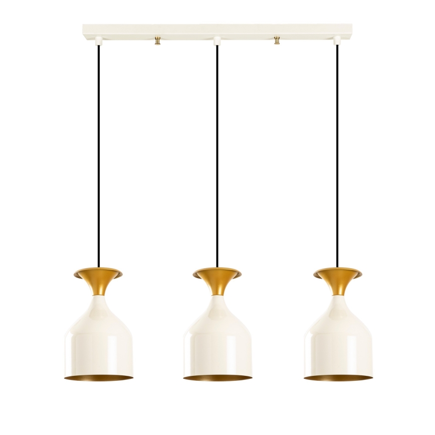 Lampadario sospeso con cavo SIVANI 3xE27/40W/230V bianco/rame
