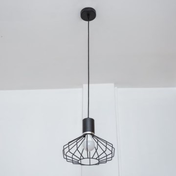 Lampadario sospeso con cavo SOLANO 1xE27/15W/230V nero/cromo lucido