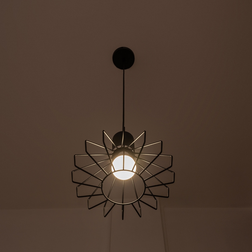 Lampadario sospeso con cavo SOLANO 1xE27/15W/230V nero/cromo lucido