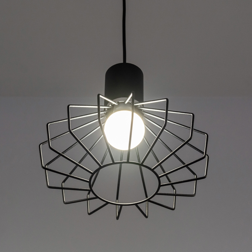 Lampadario sospeso con cavo SOLANO 1xE27/15W/230V nero/cromo lucido