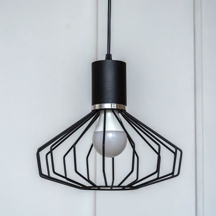 Lampadario sospeso con cavo SOLANO 1xE27/15W/230V nero/cromo lucido