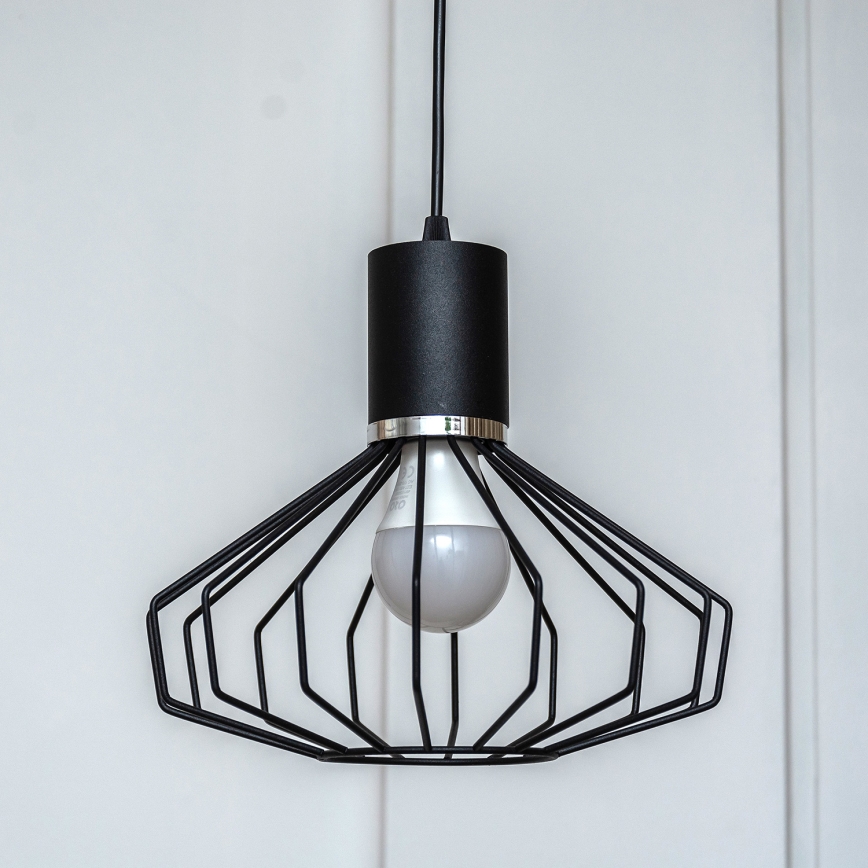 Lampadario sospeso con cavo SOLANO 1xE27/15W/230V nero/cromo lucido