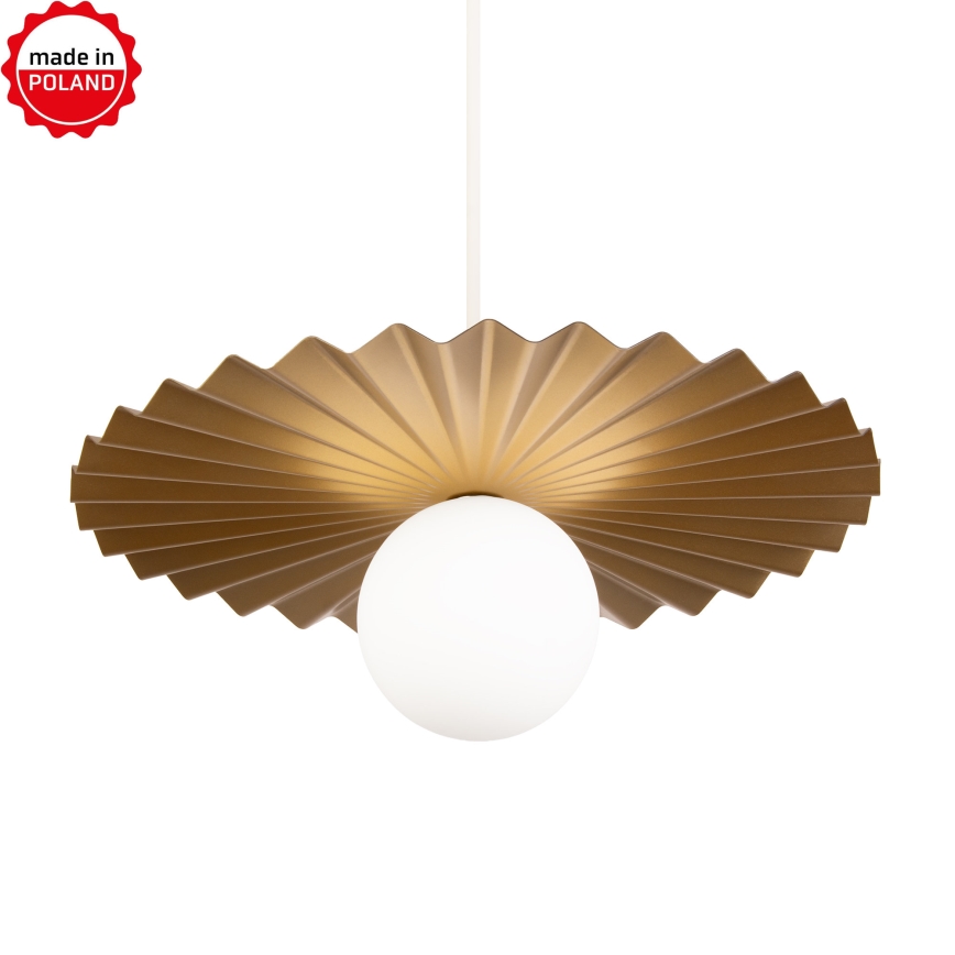 Lampadario sospeso con cavo SUNPLISS 1xG9/10W/230V, Ø 40 cm, oro/crema