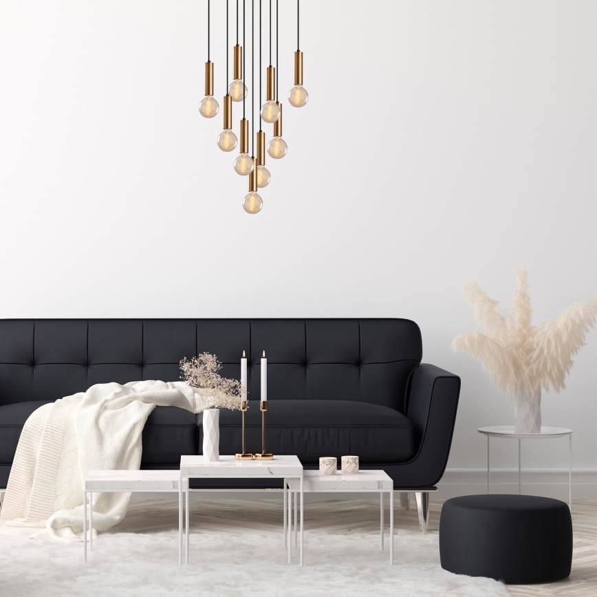 Lampadario sospeso con cavo TEMPO 9xE27/40W/230V oro