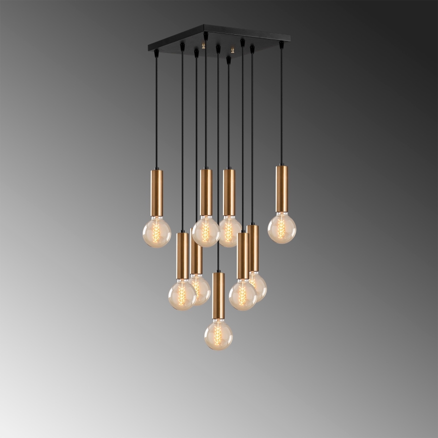 Lampadario sospeso con cavo TEMPO 9xE27/40W/230V oro