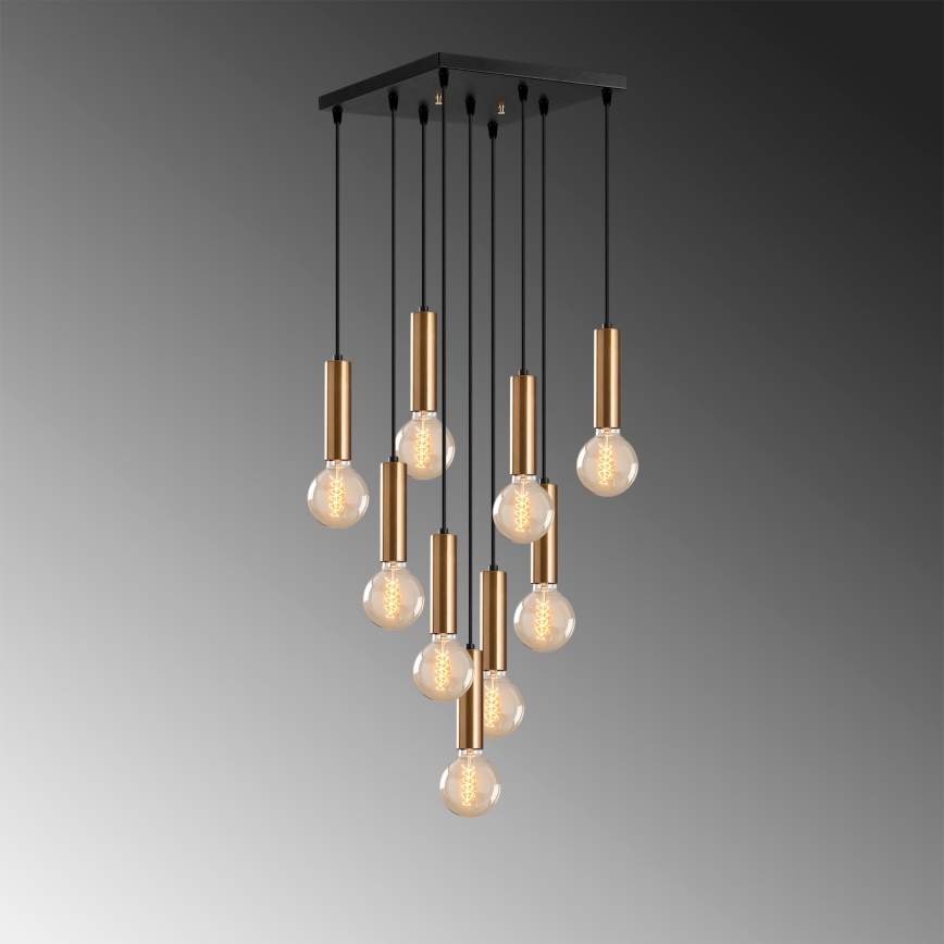 Lampadario sospeso con cavo TEMPO 9xE27/40W/230V oro