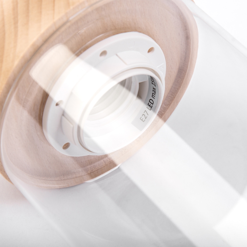 Lampadario sospeso con cavo WOODNEST 3xE27/15W/230V pino/crema