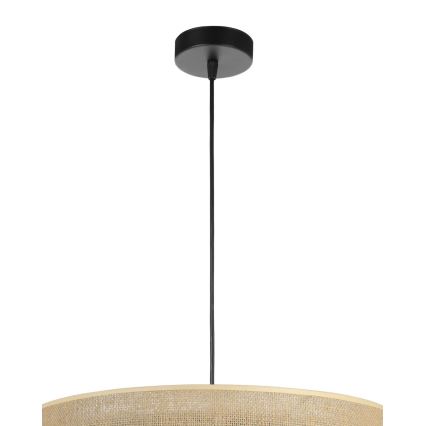 Lampadario sospeso con corda SARTA 1xE27/60W/230V Ø 45 cm nero/iuta