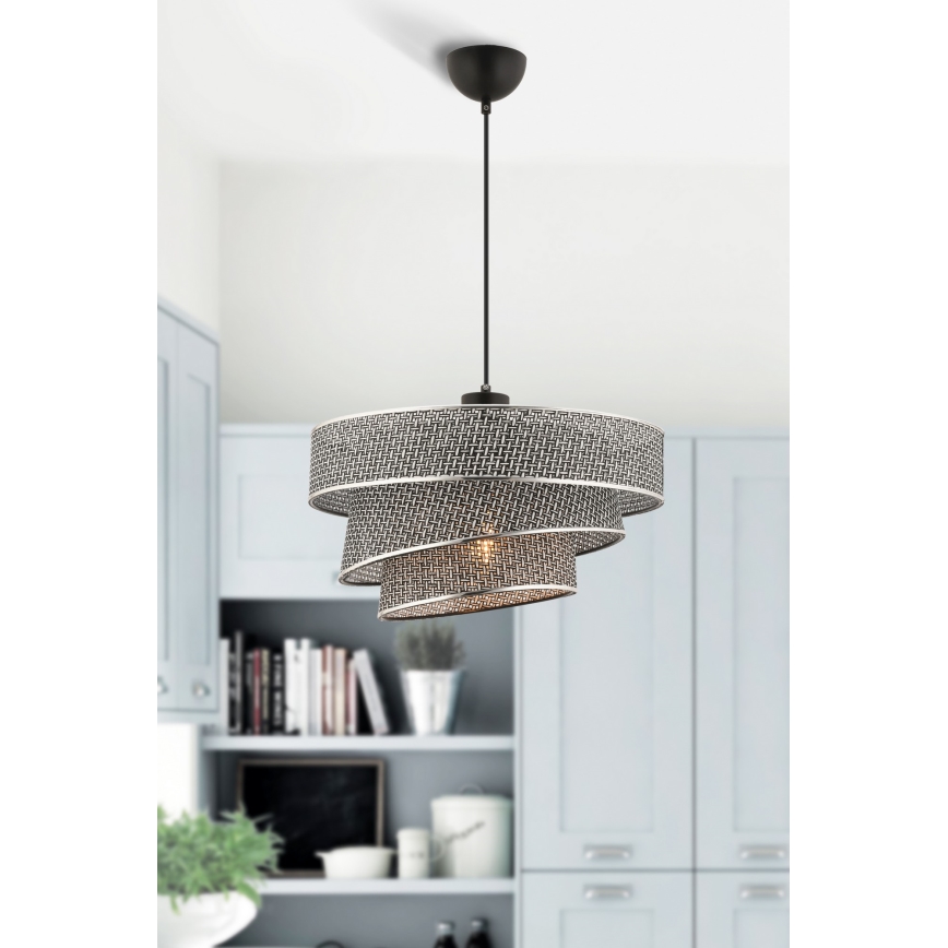 Lampadario sospeso COUPER 1xE27/60W/230V grigio/cromo lucido
