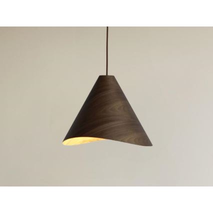 Lampadario sospeso in legno con cavo 1xE27/60W/230V Ø 33 cm massello/noce/hevea