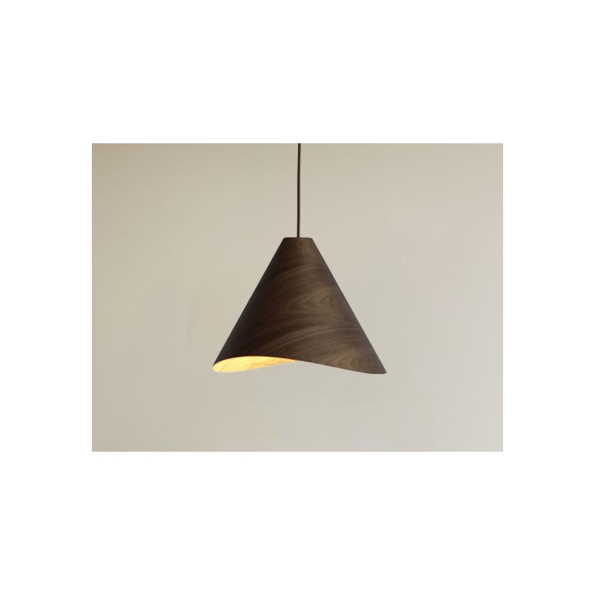 Lampadario sospeso in legno con cavo 1xE27/60W/230V Ø 33 cm massello/noce/hevea
