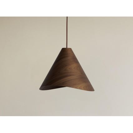 Lampadario sospeso in legno con cavo 1xE27/60W/230V Ø 33 cm massello/noce/hevea