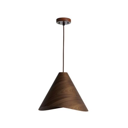Lampadario sospeso in legno con cavo 1xE27/60W/230V Ø 33 cm massello/noce/hevea