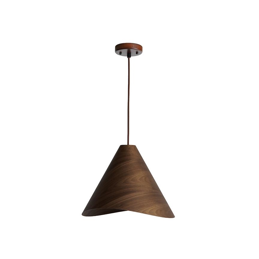 Lampadario sospeso in legno con cavo 1xE27/60W/230V Ø 33 cm massello/noce/hevea