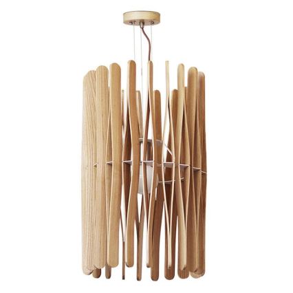 Lampadario sospeso in legno con cavo 1xE27/60W/230V Ø 38 cm legno massello/frassino/hevea