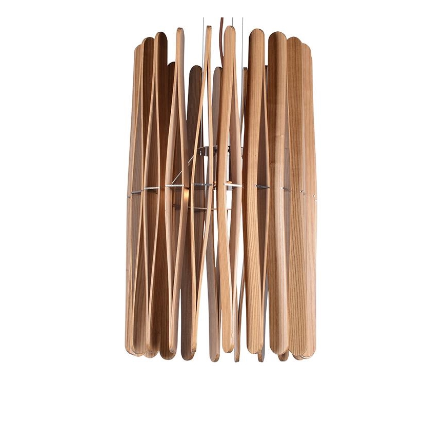 Lampadario sospeso in legno con cavo 1xE27/60W/230V Ø 38 cm legno massello/frassino/hevea