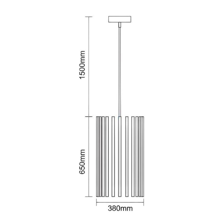 Lampadario sospeso in legno con cavo 1xE27/60W/230V Ø 38 cm legno massello/frassino/hevea