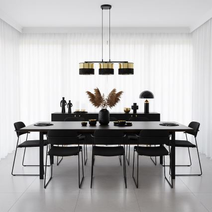 Lampadario sospeso LUX 3xE27/15W/230V nero/oro