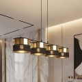 Lampadario sospeso LUX su cavo 4xE27/15W/230V nero/oro