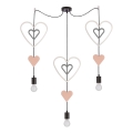 Lampadario sospeso per cameretta TRIO con cavo 3xE27/20W/230V rosa/bianco/grigio