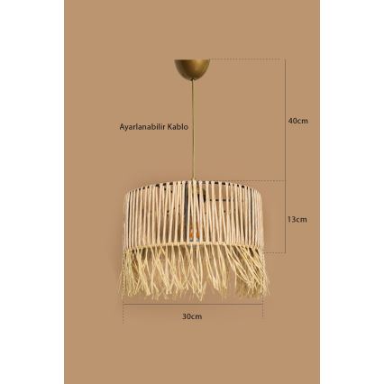Lampadario sospeso RIMINI 1xE27/40W/230V beige