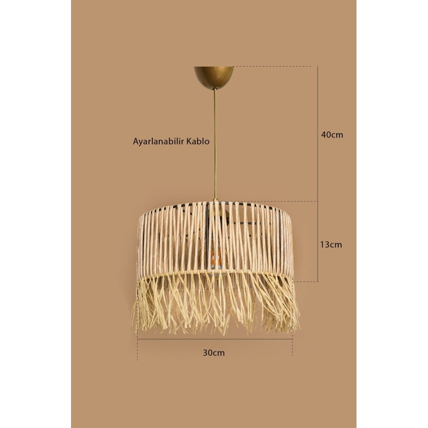 Lampadario sospeso RIMINI 1xE27/40W/230V beige