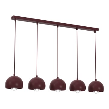 Lampadario sospeso SOOL 5xE27/15W/230V bordeaux