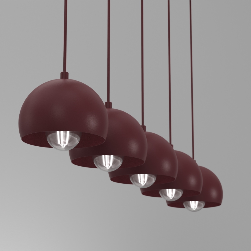 Lampadario sospeso SOOL 5xE27/15W/230V bordeaux