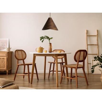 Lampadario sospeso su cavo 1xE27/60W/230V Ø 45 cm, legno massello/noce/Hevea