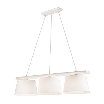 Lampadario sospeso su cavo AIDA 3xE27/60W/230V rovere/bianco