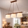 Lampadario sospeso su cavo AIDA 3xE27/60W/230V Ø 25 cm rovere/noce