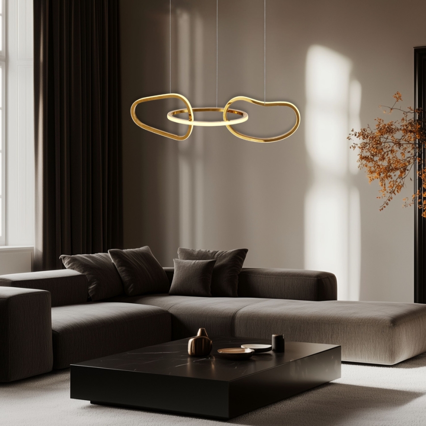Lampadario sospeso su cavo ANNELI LED/30W/230V 80 cm oro