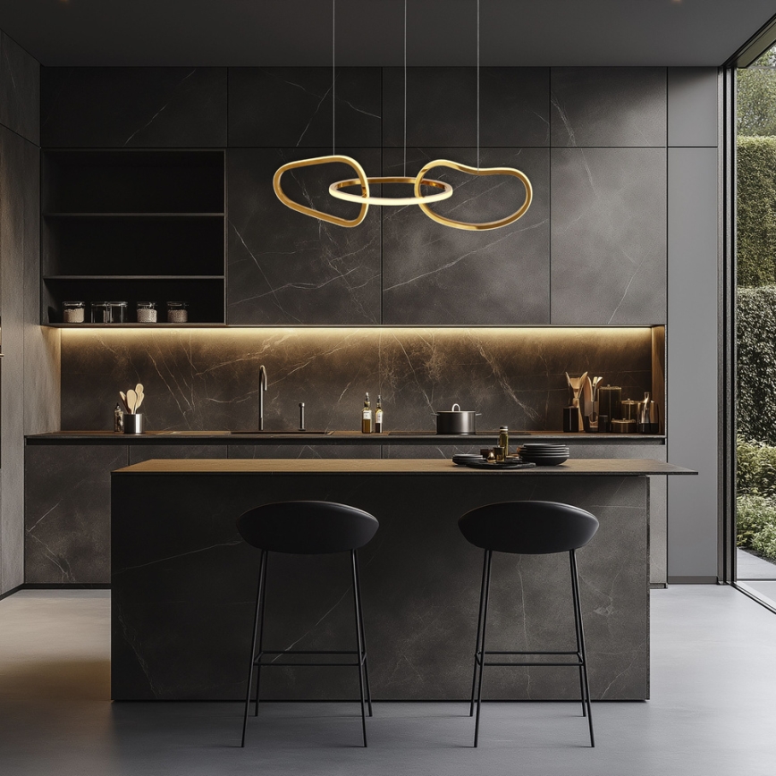 Lampadario sospeso su cavo ANNELI LED/30W/230V 80 cm oro