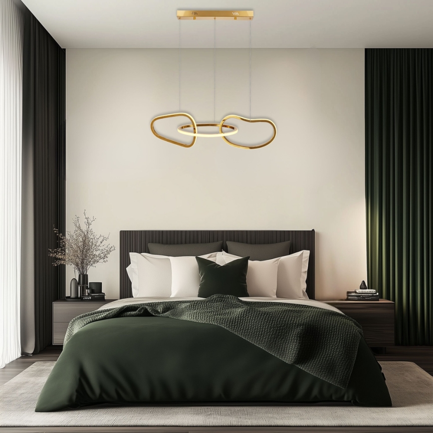 Lampadario sospeso su cavo ANNELI LED/30W/230V 80 cm oro