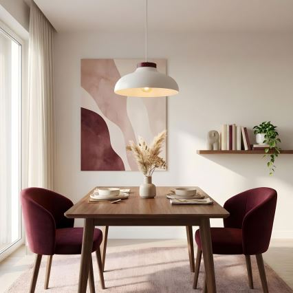 Lampadario sospeso su cavo BASCA 1xE27/15W/230V crema/bordeaux