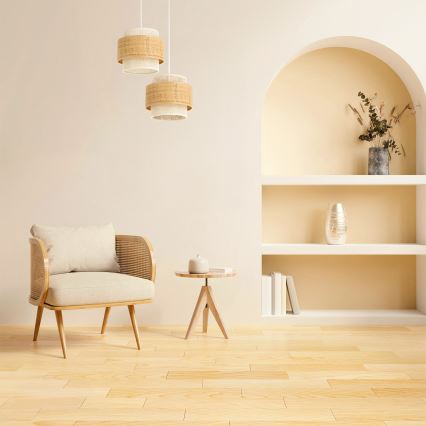 Lampadario sospeso su cavo BOHO 2xE27/60W/230V iuta/crema