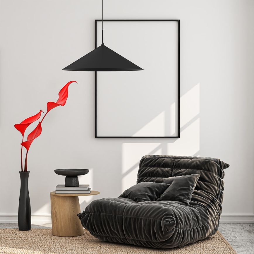 Lampadario sospeso su cavo CAPITAL 1xGX53/15W/230V Ø 60 cm nero