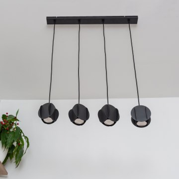 Lampadario sospeso su cavo GAMBIT 4x GU10/10W/230V, nero