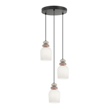 Lampadario sospeso su cavo HILDA 3xE14/40W/230V nero/marrone