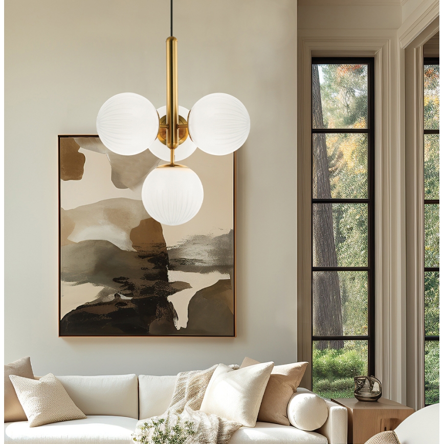 Lampadario sospeso su cavo JOLIN 4xG9/5W/230V oro