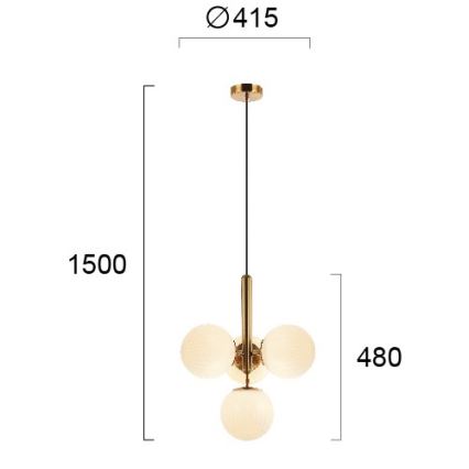 Lampadario sospeso su cavo JOLIN 4xG9/5W/230V oro