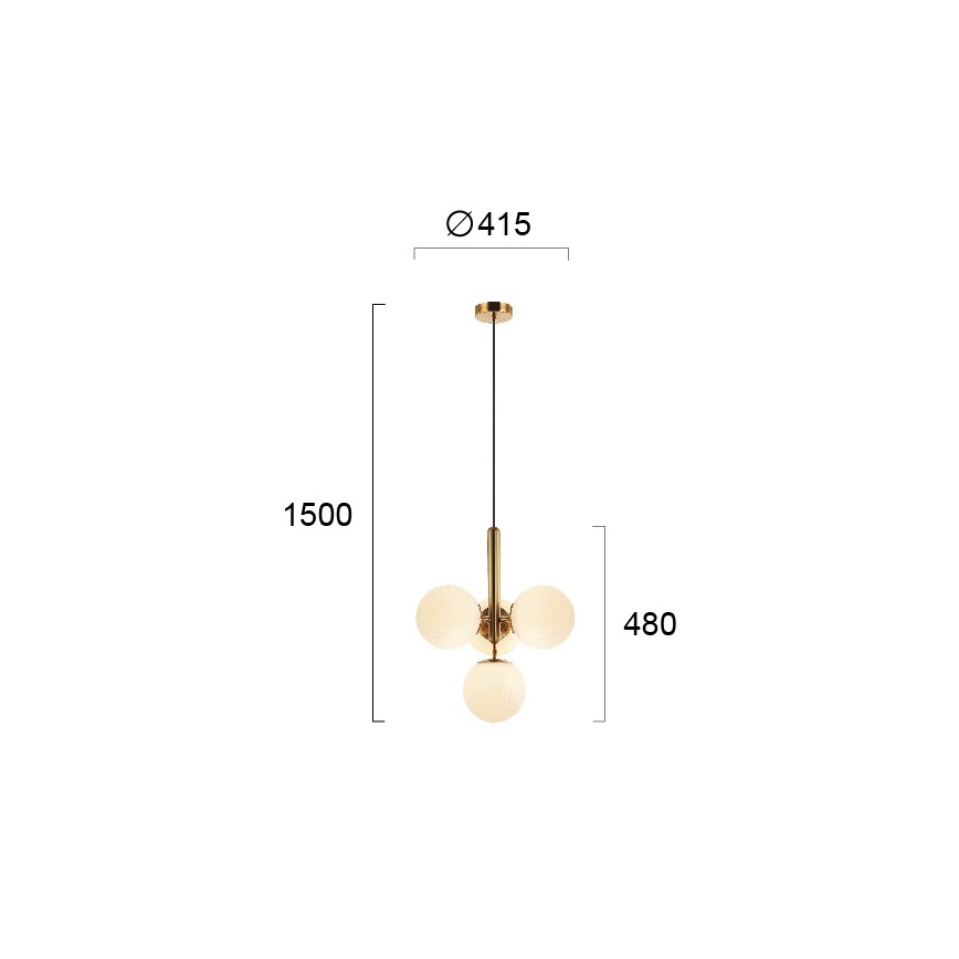 Lampadario sospeso su cavo JOLIN 4xG9/5W/230V oro