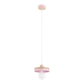 Lampadario sospeso su cavo LARSO 1xE27/15W/230V rosa/beige