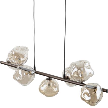 Lampadario sospeso su cavo LAVA 7xG9/8W/230V bronzo/beige fumé