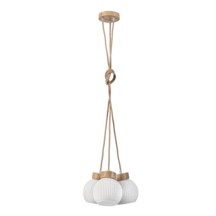 Lampadario sospeso su cavo LOOMIS 3xE27/15W/230V 130 cm beige/rovere
