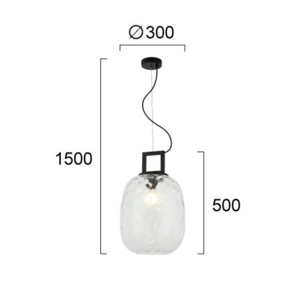 Lampadario sospeso su cavo LUCY 1xE27/40W/230V nero