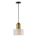 Lampadario sospeso su cavo MARBLE 1xE27/60W/230V oro/bianco/effetto marmo