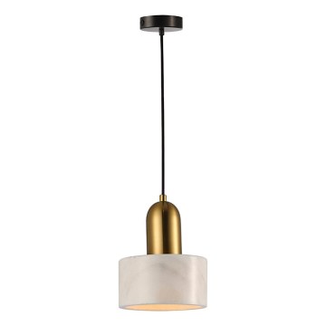 Lampadario sospeso su cavo MARBLE 1xE27/60W/230V oro/bianco/effetto marmo